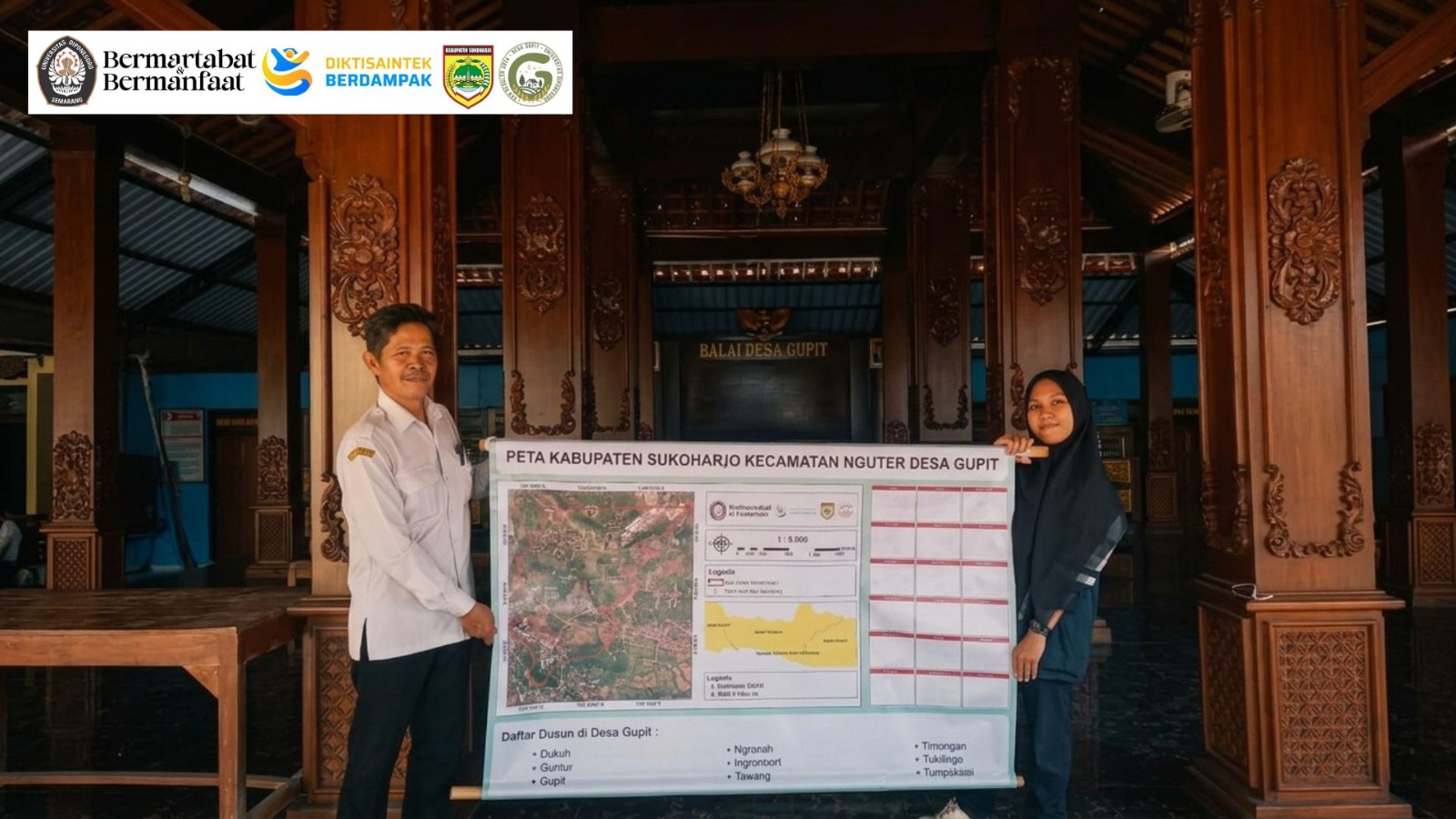 Perkuat Informasi Spasial Desa, Mahasiswa KKN Undip Hadirkan Peta Administrasi Desa Gupit sebagai Wujud Dukungan SDGs 11