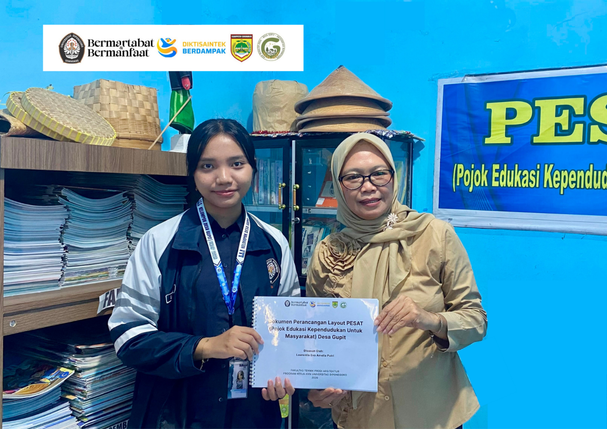 Optimalkan Ruang Literasi, KKN Tim II Undip Rancang Layout Pojok Baca Perpustakaan Desa Gupit, sebagai Wujud Dukungan SDGs 4